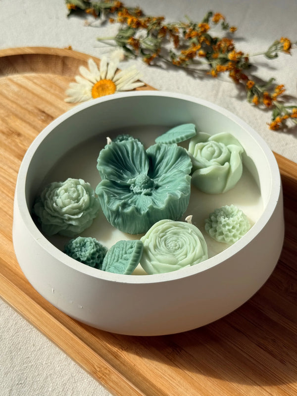 Handmade Botanical Garden Soy Candle | Succulent Floral Home Decor