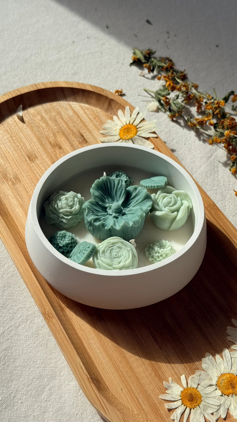 Handmade Botanical Garden Soy Candle | Succulent Floral Home Decor