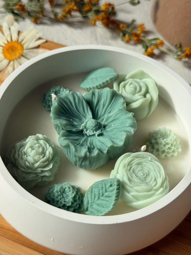 Handmade Botanical Garden Soy Candle | Succulent Floral Home Decor