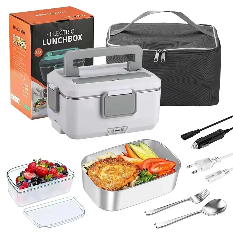 HomyNord-Electric Lunch Box – Premium 2-in-1 Food Warmer with Stainless Steel Interior