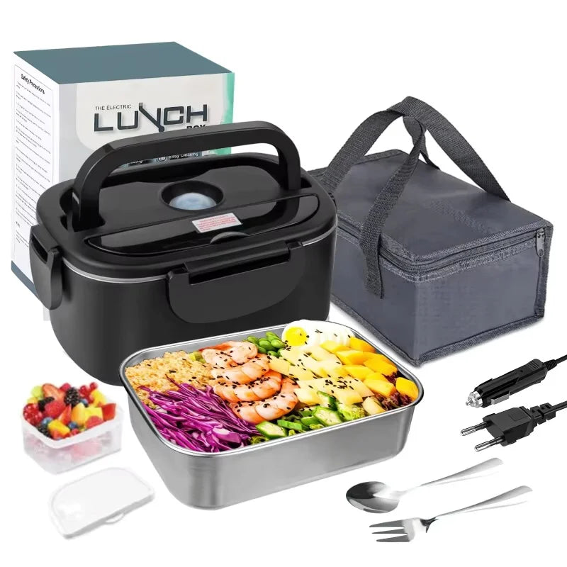 HomyNord-Electric Lunch Box – Premium 2-in-1 Food Warmer with Stainless Steel Interior