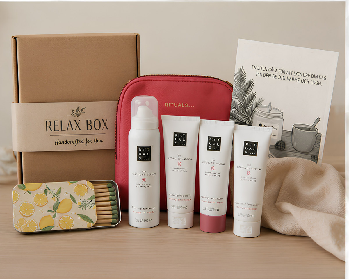 HomyNord Relax Box | Luxury Self Care Gift Box with Rituals® Sakura Minis | Spa Gift for Her
