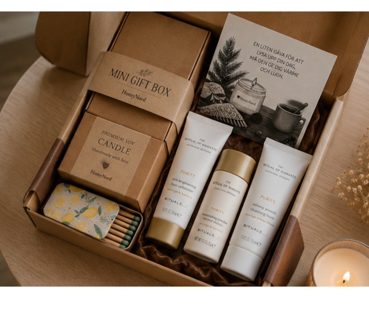 Mini Gift Box | Luxury Skincare Gift Set with Rituals® The Ritual of Namaste | Candle Optional
