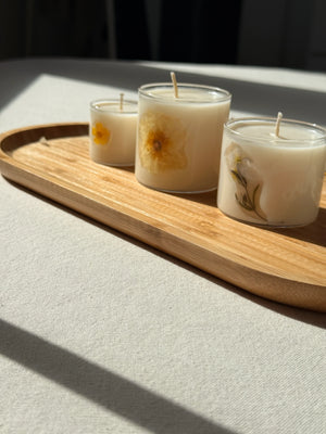 Botanical Bloom Soy Candle | Handmade Dried Flower Glass Candle
