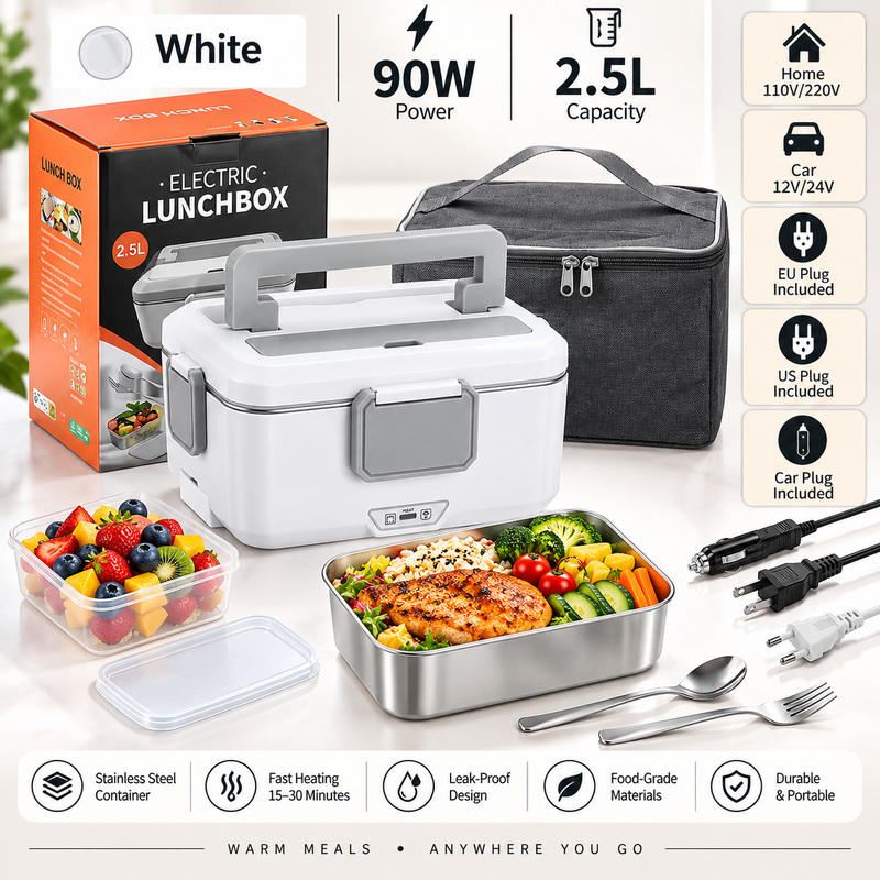 HomyNord-Electric Lunch Box – Premium 2-in-1 Food Warmer with Stainless Steel Interior