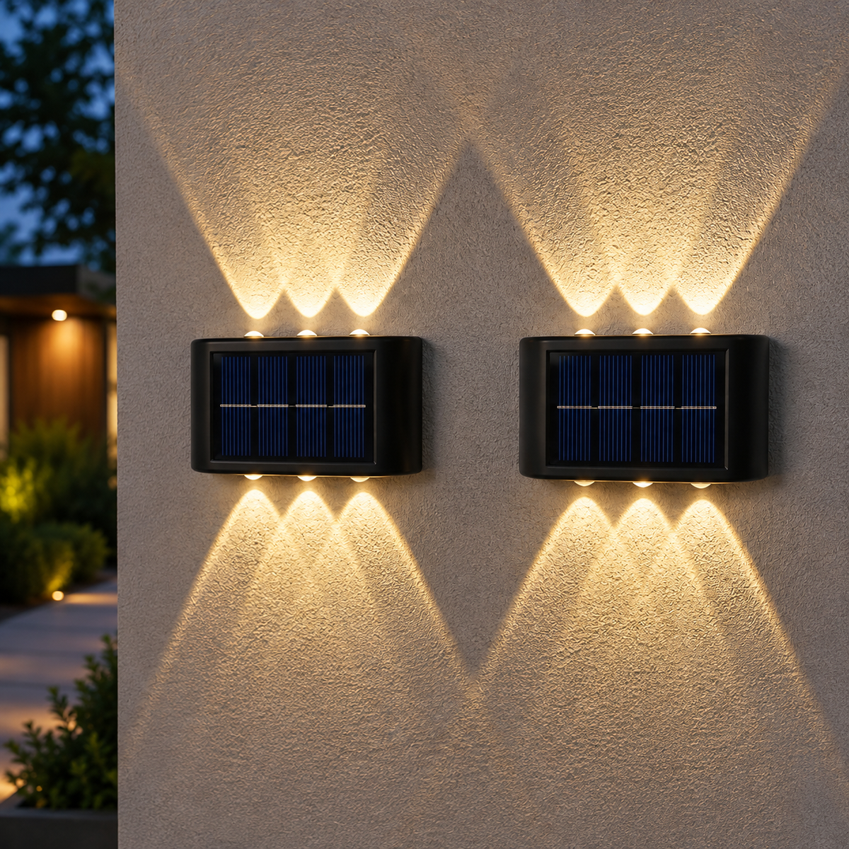 Solar LED Outdoor Wall Light Waterproof Dusk to Dawn Fence Lamp for Garden Yard Porch Pathway Patio Home Decor
