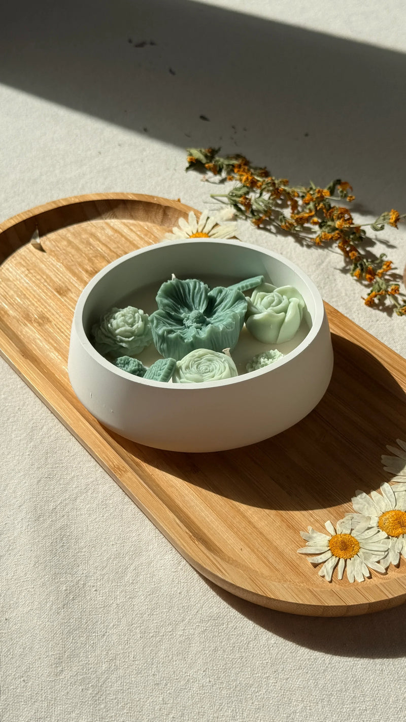Handmade Botanical Garden Soy Candle | Succulent Floral Home Decor