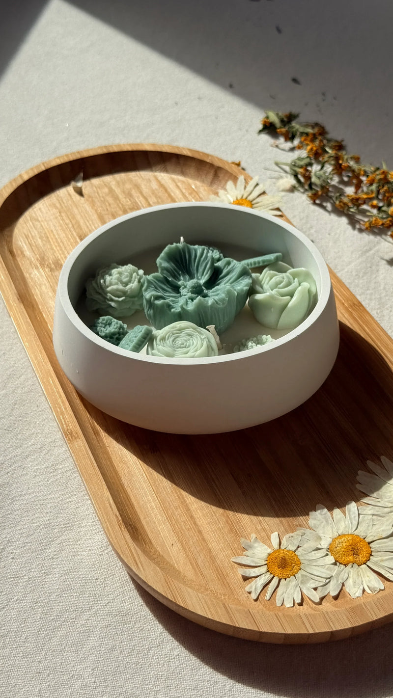 Handmade Botanical Garden Soy Candle | Succulent Floral Home Decor