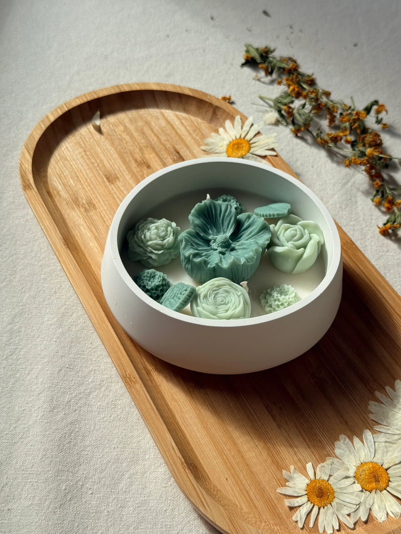 Handmade Botanical Garden Soy Candle | Succulent Floral Home Decor