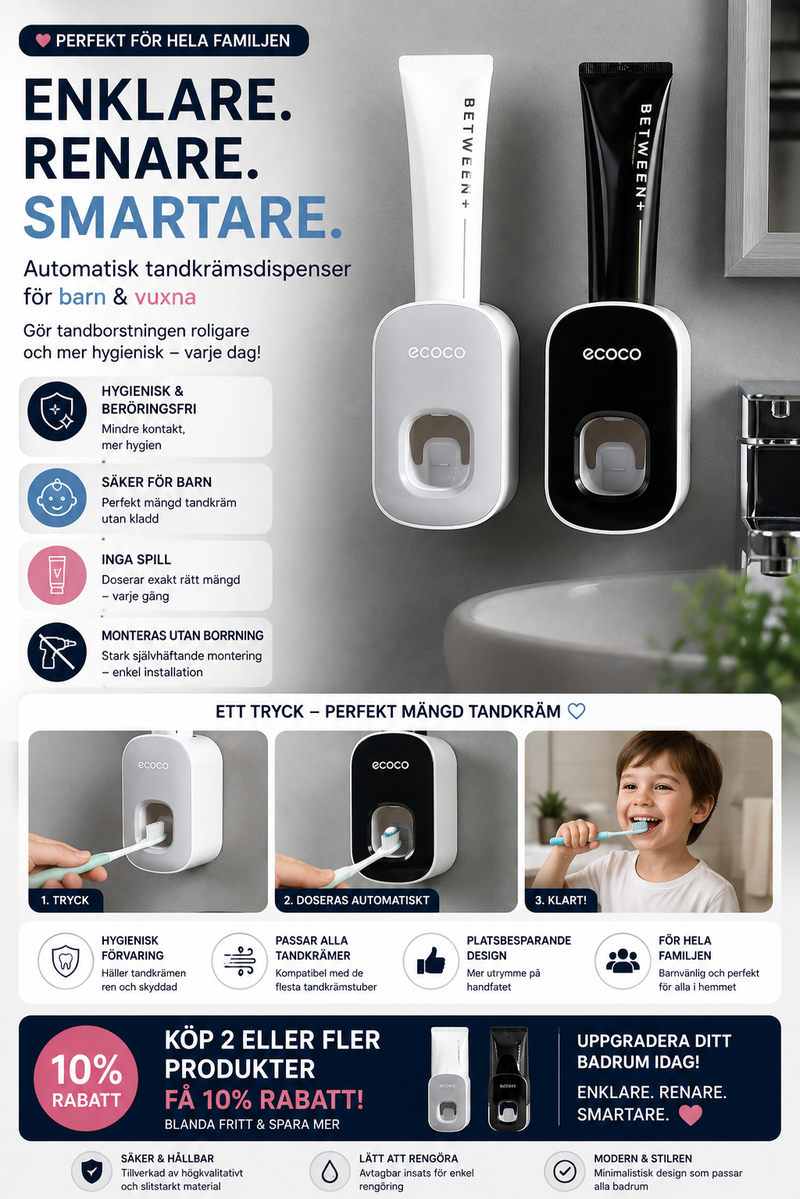 Automatic Wall-Mounted Toothpaste Dispenser & Holder