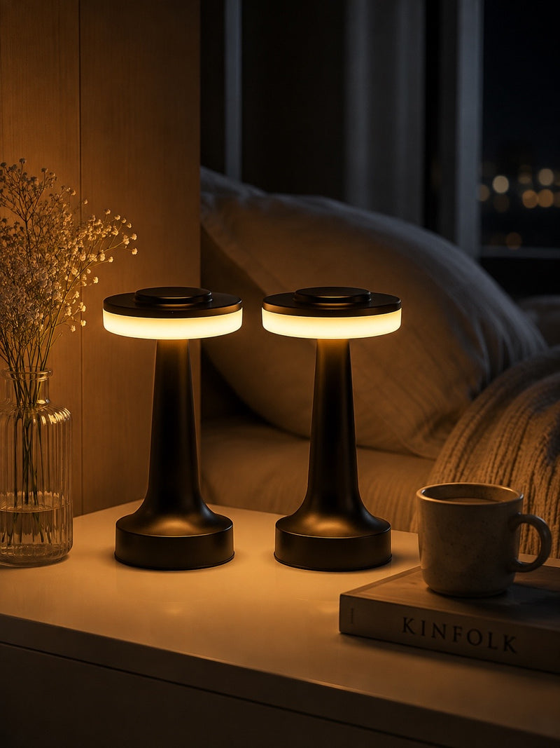 Uppladdningsbar Sunset LED-bordslampa – Sladdlös touch-bordslampa (2-pack)