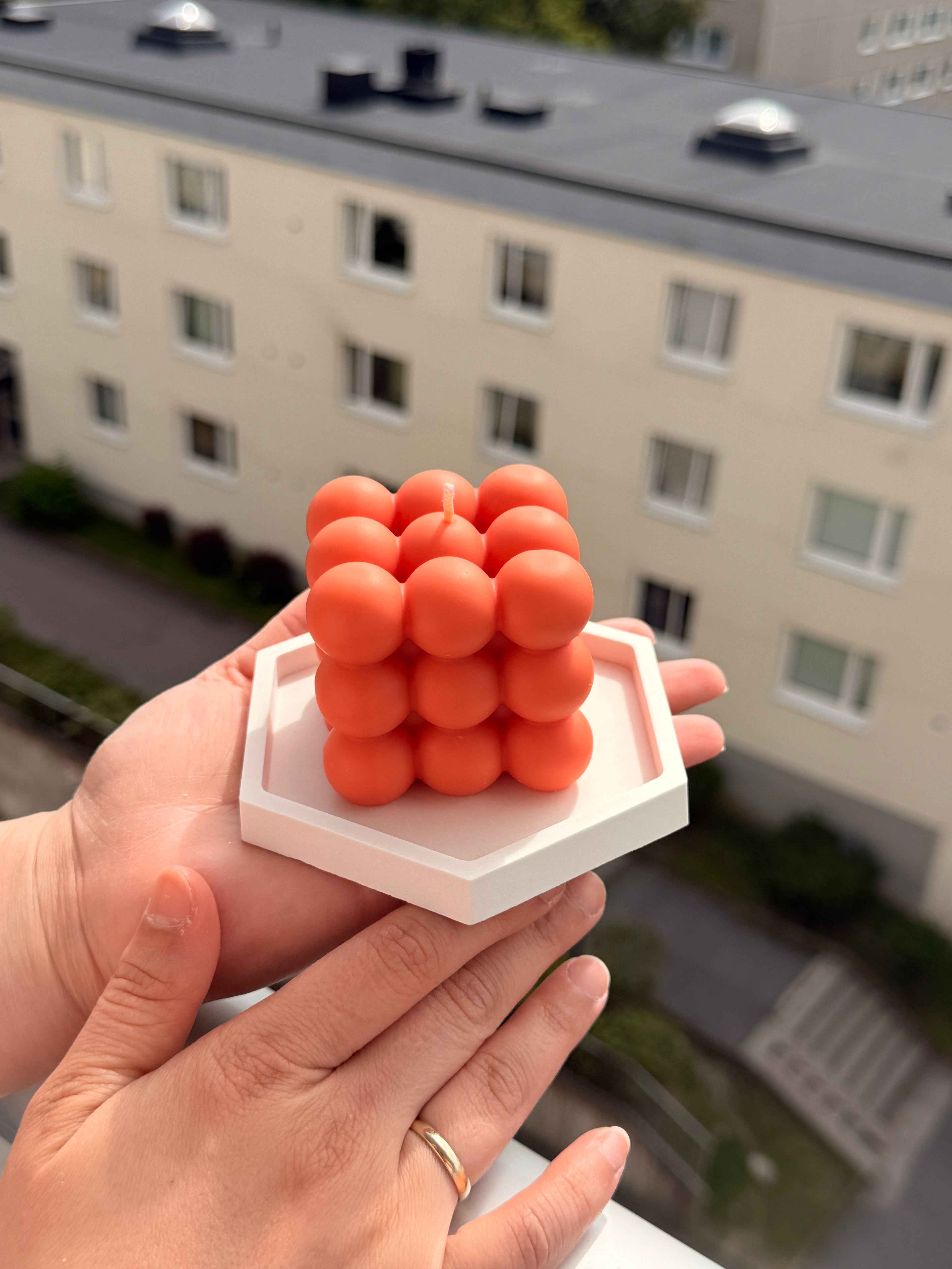 Handmade Bubble Cube Soy Candle | Scandinavian Home Decor