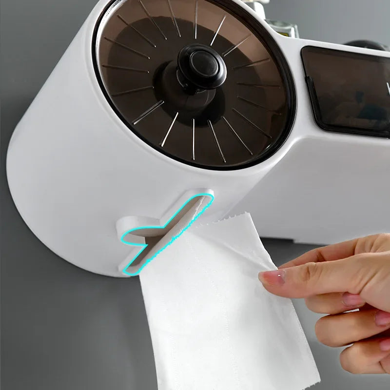 Waterproof Toilet Paper Holder with Feminine Hygiene Storage-Homynord