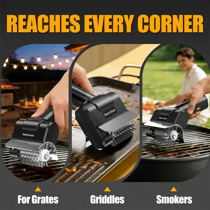 GrillMaster Pro™ 800 RPM Electric Grill Brush-Homynord