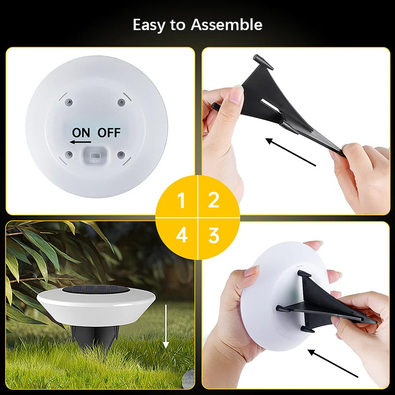 Solcellsdriven markbelysning (4-pack) – Vattentäta LED-lampor för trädgårdsgångar