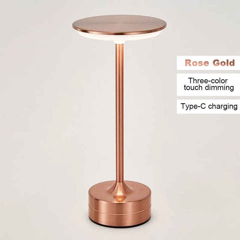 Luxe Rechargeable Metal Table Lamp – Cordless Touch LED Lamp | HomyNord