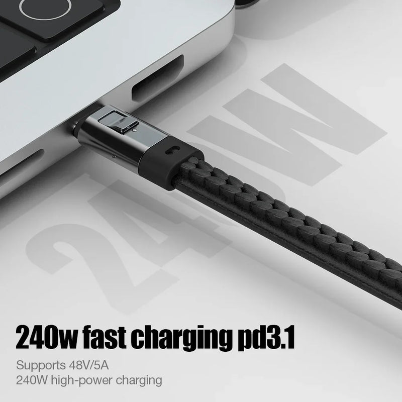 HomyNord MagLoop Pro 240W Magnetic USB-C Fast Charging Cable – Premium Braided Keychain Charging Cable with Quick-Lock Magnetic Connector for iPhone 16, Samsung Galaxy, iPad, MacBook & USB-C Devices
