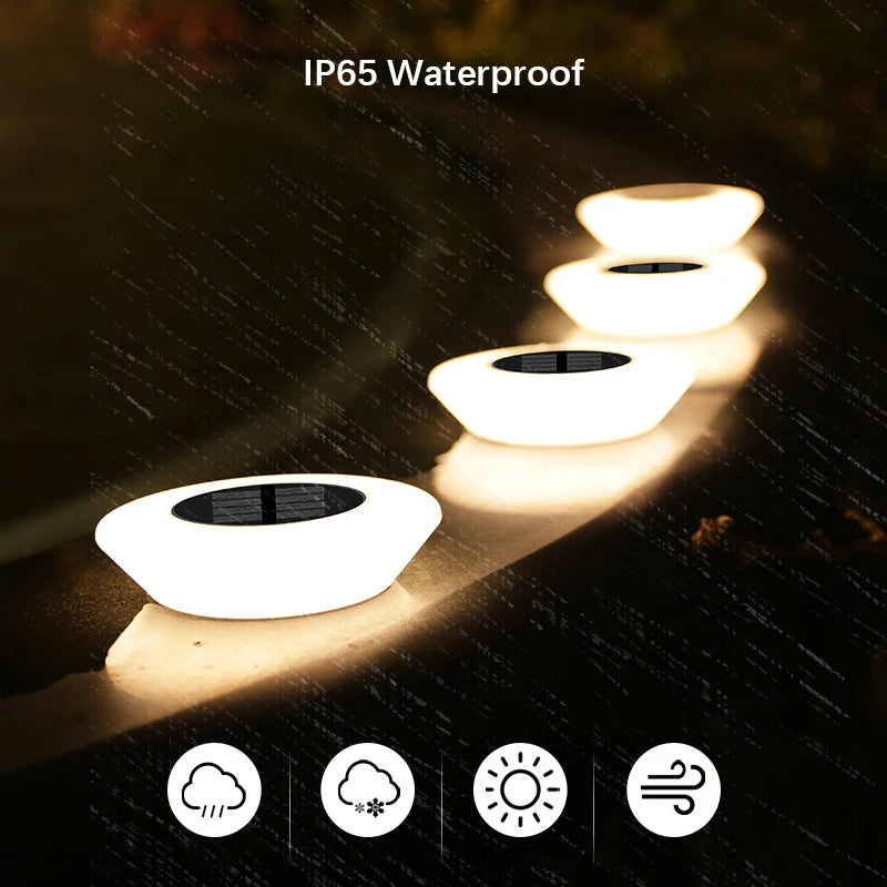 Solcellsdriven markbelysning (4-pack) – Vattentäta LED-lampor för trädgårdsgångar
