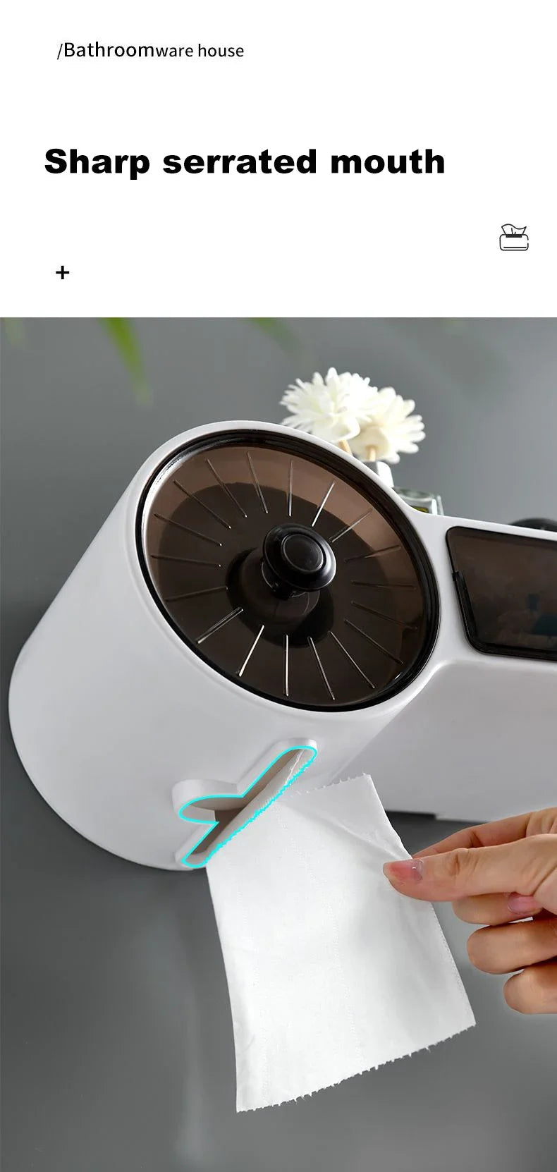 Waterproof Toilet Paper Holder with Feminine Hygiene Storage-Homynord