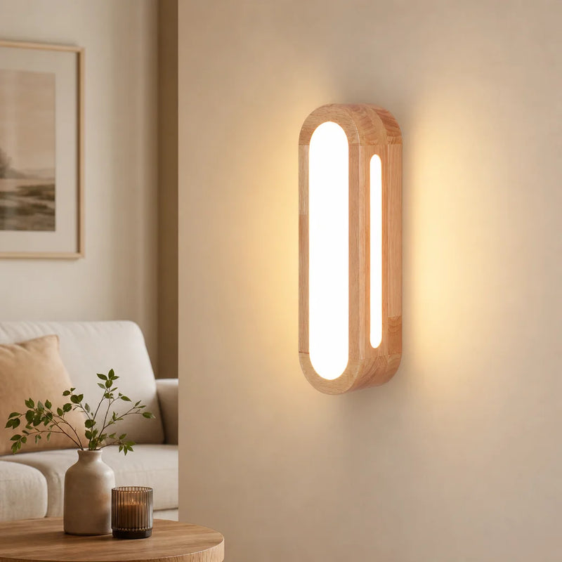 Nordic Wooden LED Wall Lamp – Modern Scandinavian Wall Light