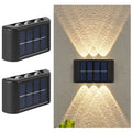 Solar LED utomhusvägglampa vattentät skymning till gryning staketlampa för trädgård, gård, veranda, gångväg, uteplats, heminredning