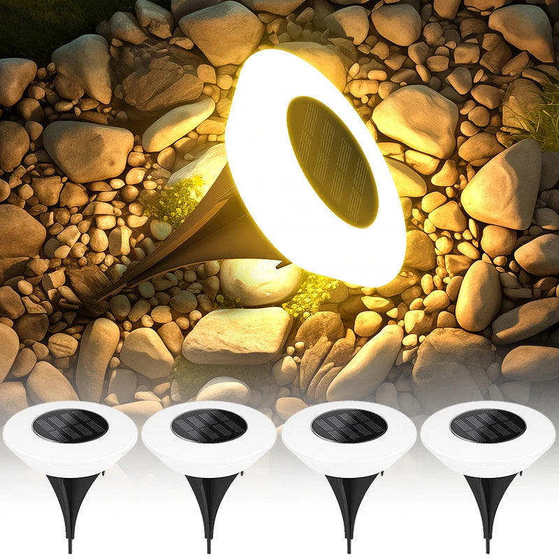 Solcellsdriven markbelysning (4-pack) – Vattentäta LED-lampor för trädgårdsgångar