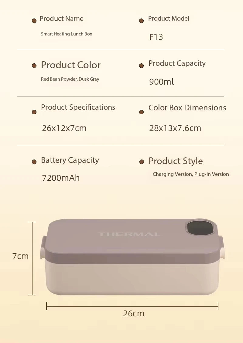 Portable Rechargeable Electric Lunch Box – Smart Heating & Heat Preservation