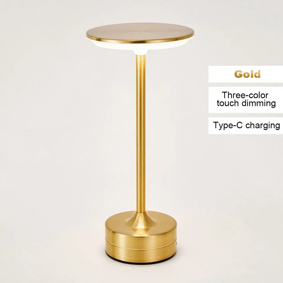 Luxe Rechargeable Metal Table Lamp – Cordless Touch LED Lamp | HomyNord