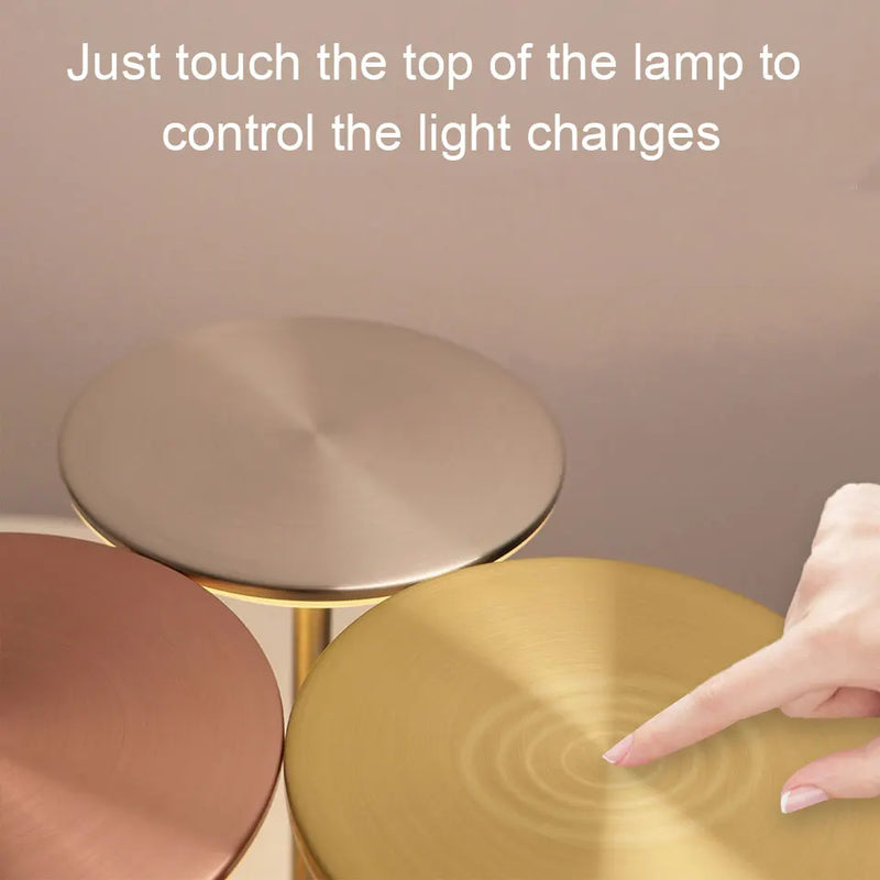 Luxe Rechargeable Metal Table Lamp – Cordless Touch LED Lamp | HomyNord
