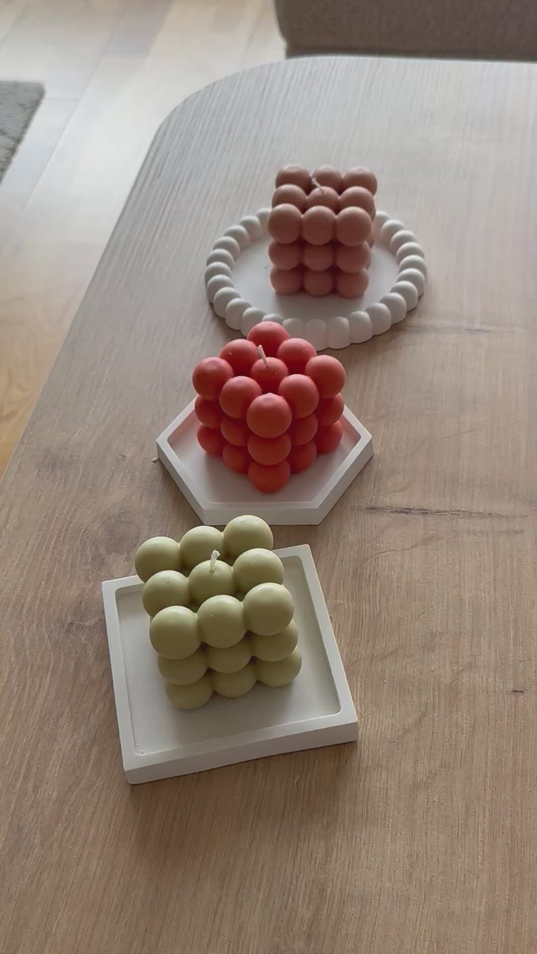 Handmade Bubble Cube Soy Candle | Scandinavian Home Decor