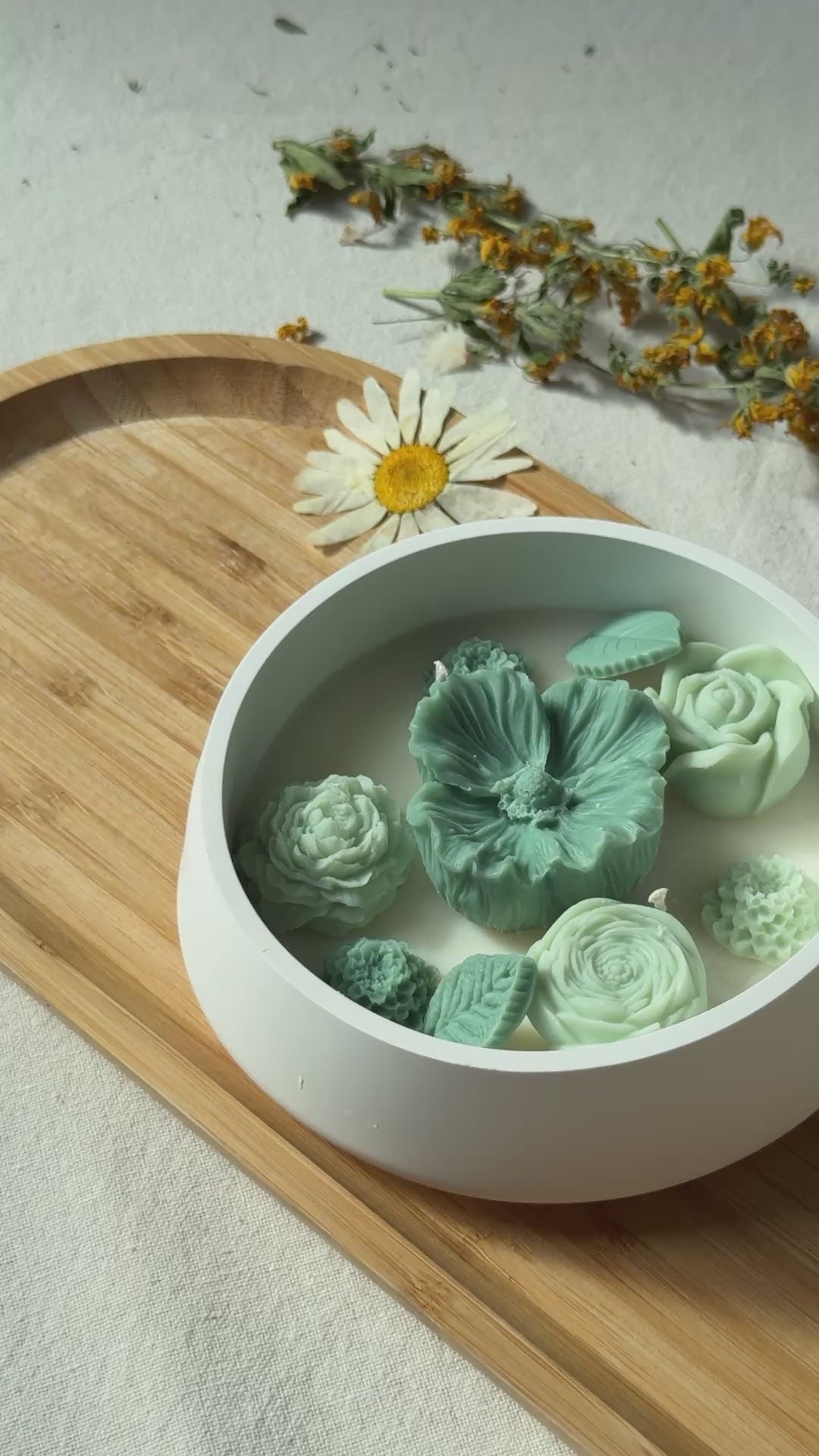 Handmade Botanical Garden Soy Candle | Succulent Floral Home Decor