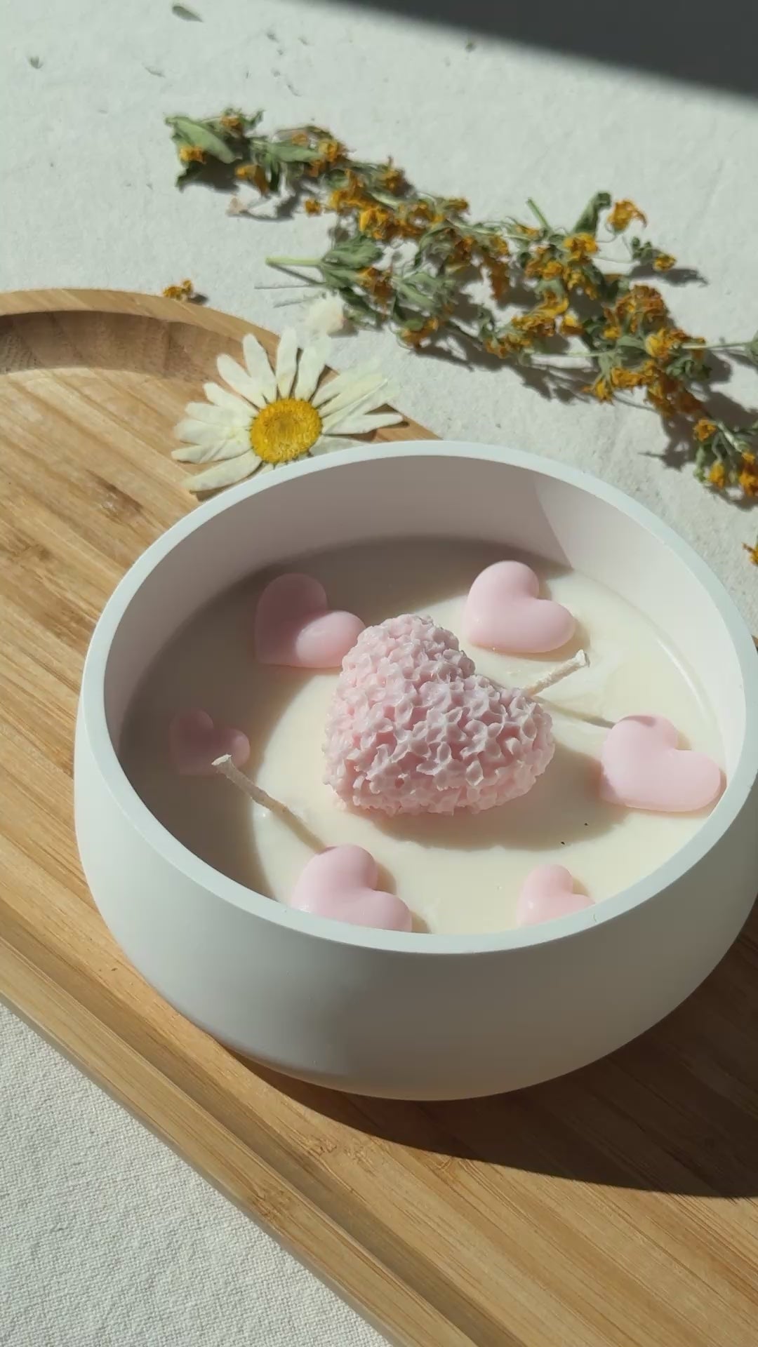 Sweetheart Blossom Soy Candle | Handmade Romantic Heart Candle with Essential Oils