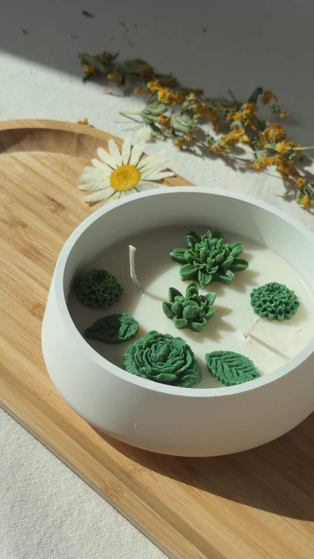 Sage Serenity Botanical Soy Candle | Handmade Floral Jar Candle with Essential Oils