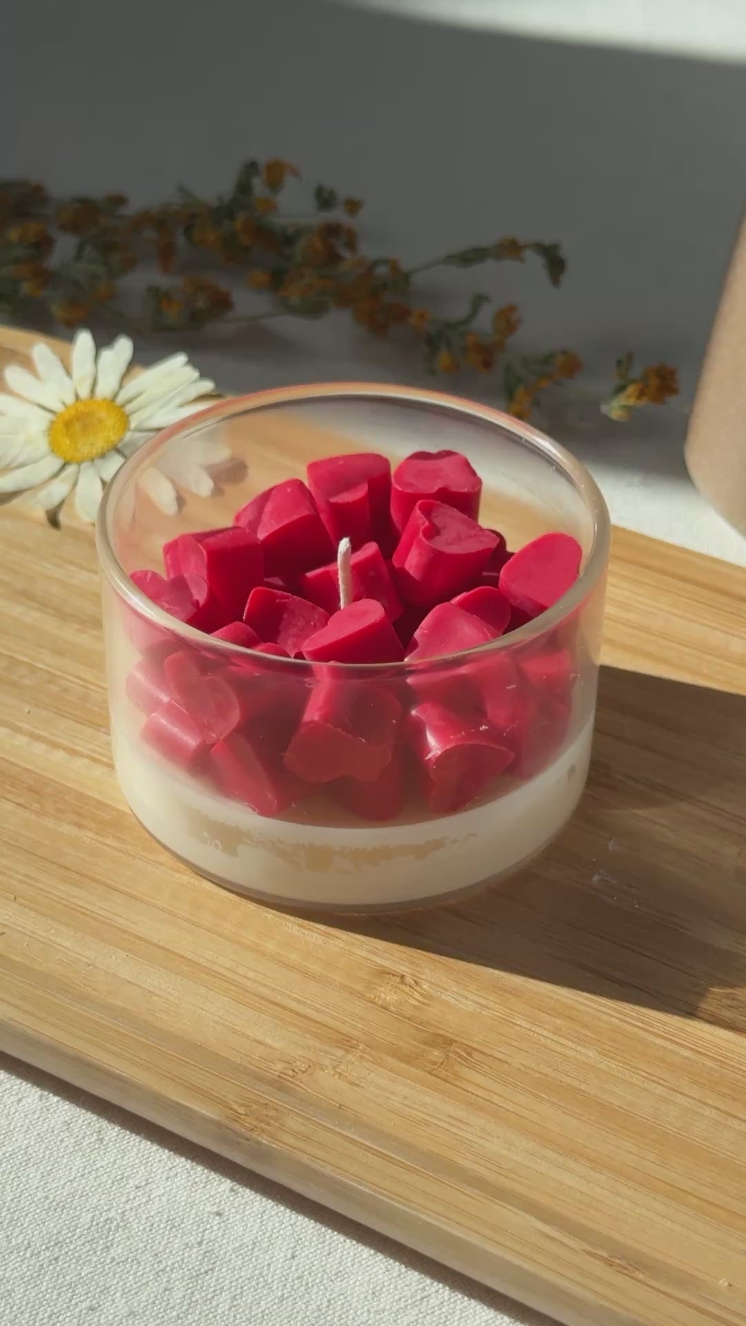 Handmade Red Heart Soy Candle | Romantic Gift & Home Decor